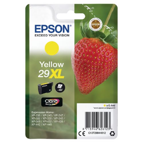 Epson Inkjet Cartridge Yellow 29XL C13T299440 Strawberry