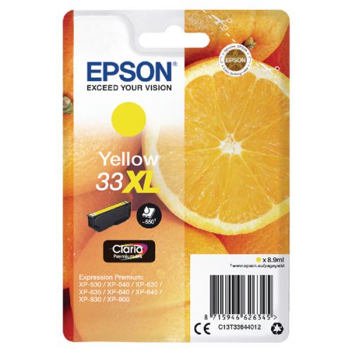 Epson Inkjet Cartridge Yellow 33XL C13T336440 Orange