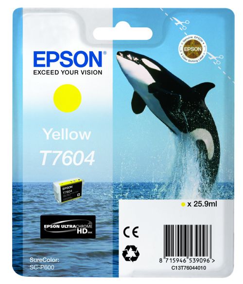 Epson Inkjet Cartridge Yellow T7604 C13T760440 Killer Whale