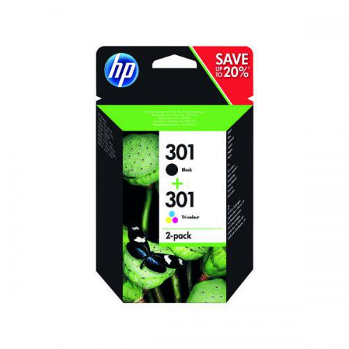 Hewlett Packard - HP Inkjet Cartridges Black / Colour 301 N9J72AE