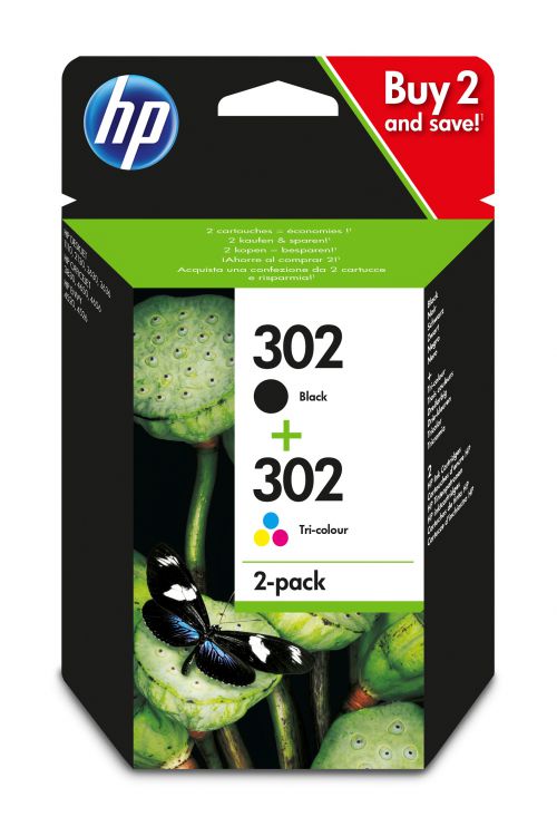 Hewlett Packard - HP Inkjet Cartridges Black / Colour 302 X4D37AE