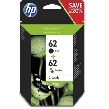 Hewlett Packard - HP Inkjet Cartridges Black / Colour 62 N9J71AE