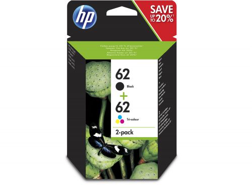 Hewlett Packard - HP Inkjet Cartridges Black / Colour 62 N9J71AE