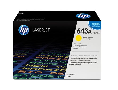 Hewlett Packard - HP Laser Toner Cartridge Yellow 643A Q5952A