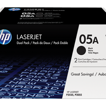 Hewlett Packard - HP Laser Toner Cartridges Black 05A CE505D - Twin Pack