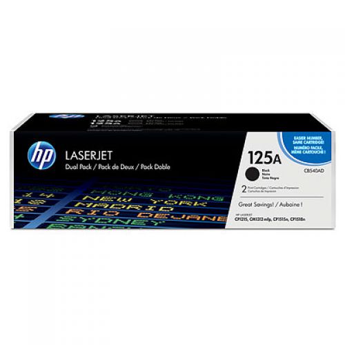 Hewlett Packard - HP Laser Toner Cartridges Black 125A CB540AD - Twin Pack