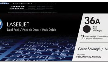 Hewlett Packard - HP Laser Toner Cartridges Black 36A CB436AD - Twin Pack