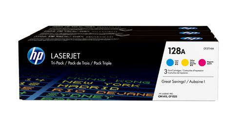 Hewlett Packard - HP Laser Toner Cyan / Magenta / Yellow 128A CF371AM