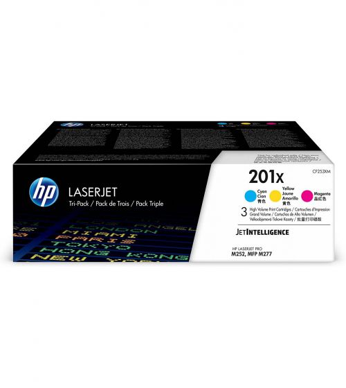 Hewlett Packard - HP Laser Toner Cyan / Magenta / Yellow 201X CF253XM