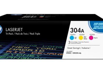 Hewlett Packard - HP Laser Toner Cyan / Magenta / Yellow 304A CF372AM