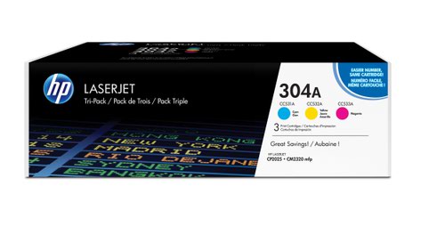 Hewlett Packard - HP Laser Toner Cyan / Magenta / Yellow 304A CF372AM