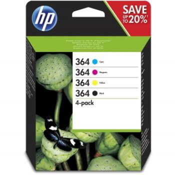HP 364 4 Pack - Black Cyan Magenta Yellow N9J73AE