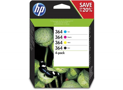HP 364 4 Pack - Black Cyan Magenta Yellow N9J73AE