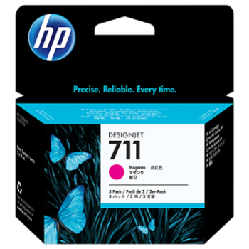 HP 711 Magenta 3 Ink Cartridges CZ135A - Pack 3