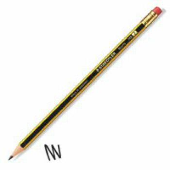 STAEDTLER 120 Noris Pencil with Eraser HB 122HBRT - Pack 12