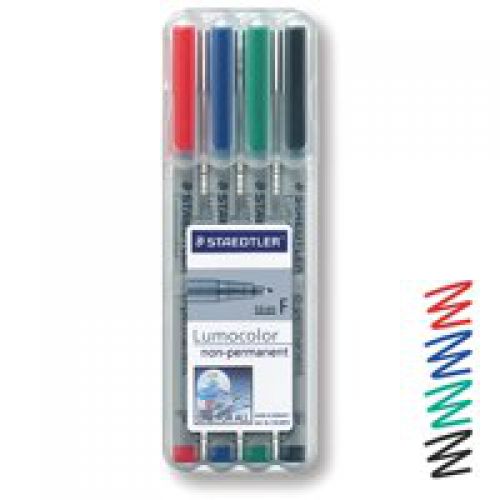 Staedtler 316 Lumocolor Pen Non-permanent Fine Assorted 316WP4 - Wallet 4