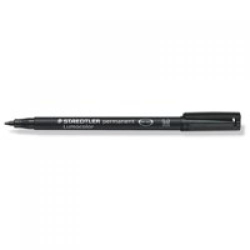 Staedtler 317 Lumocolor Pen Permanent Medium Black 317-9 - Pack 10