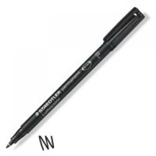 Staedtler 318 Lumocolor Pen Permanent Fine Black 318-9 - Pack 10