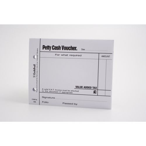 Guildhall White Petty Cash Voucher Pads 127x101mm (Pack 5) - 103-WHTZ