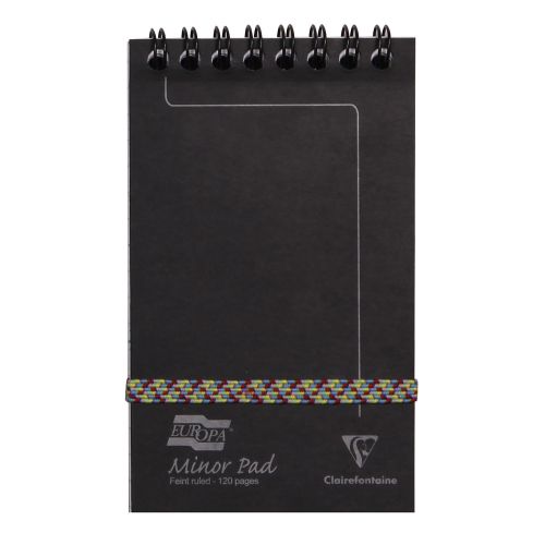Europa Minor Pad Wirebound Pressboard Black Cover Ruled (Pack 10) 3012Z - 3012Z