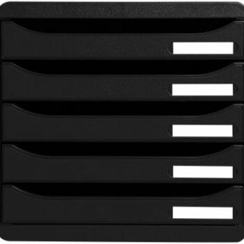 Exacompta Big Box Plus 5 Drawer Set Open Black - 309714D