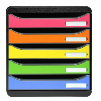 Exacompta Big Box Plus 5 Drawer Set Open Black/Harlequin - 309798D