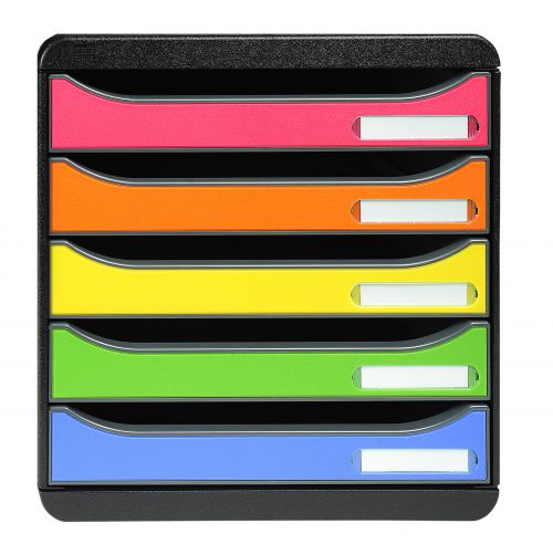 Exacompta Big Box Plus 5 Drawer Set Open Black/Harlequin - 309798D