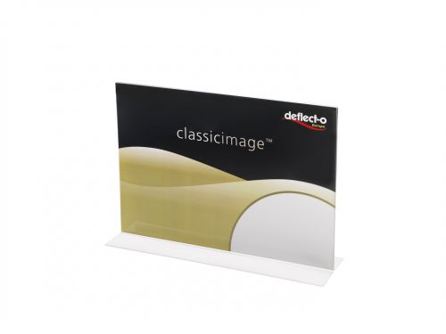Deflecto Stand Up Sign Holder A4 Landscape Clear - 47701