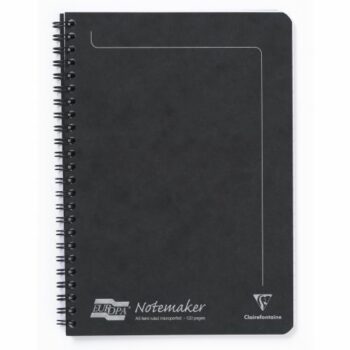 Europa Notemaker A5 Wirebound Pressboard Black Cover Notebook Ruled (Pack 10) - 4852