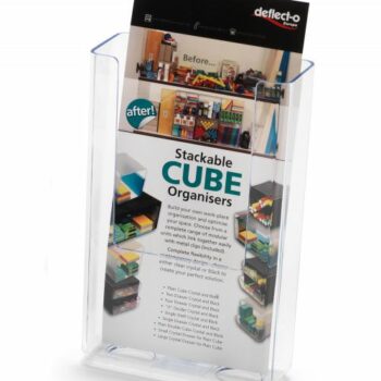 Deflecto Flat Back Literature Holder DL Portrait Clear - 76001