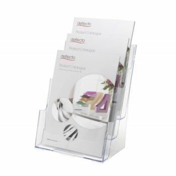 Deflecto Literature Holder 3 Tier A4 Portrait Clear - 77301