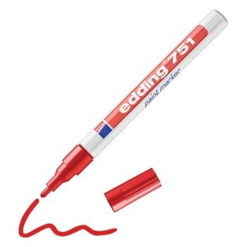 Edding 751 Gloss Paint Markers Red 4-751002 - Pack 10 - Fusion Office UK