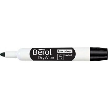Berol Dry Wipe Black Whiteboard Markers Bullet Tip Pack 48 1984868 Fusion Office