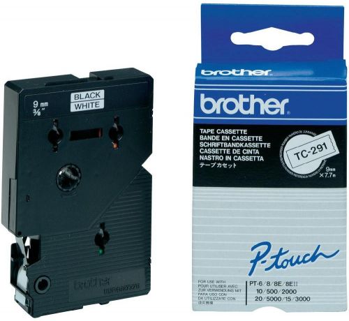 Brother Tc 291 Black On White Ptouch Ribbon 9mm X 77m Tc291 Fusion Office