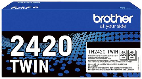 Brother Tn 2420 Laser Toner Cartridges Black Twin Pack Tn2420twin Fusion Office