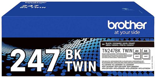 Brother Tn 247bk Laser Toner Cartridges Black Twin Pack Tn247bktwin Fusion Office