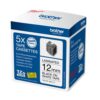 Brother Tze 231m5 P Touch Black On White Label Tape 12mm X 8m Pack 5 Tze231m5 Fusion Office