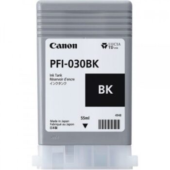 Canon Pfi 030bk Black Inkjet Cartridge 55ml 3489c001 Fusion Office