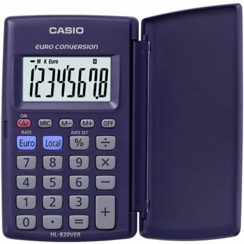Casio Hl 820ver 8 Digit Pocket Calculator With Euro Conversion Hl 820vera Sk Up Fusion Office