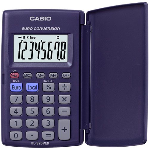 Casio Hl 820ver 8 Digit Pocket Calculator With Euro Conversion Hl 820vera Sk Up Fusion Office