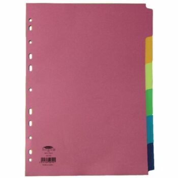 Concord Bright A4 6 Part Dividers Punched Card 50799 Fusion Office