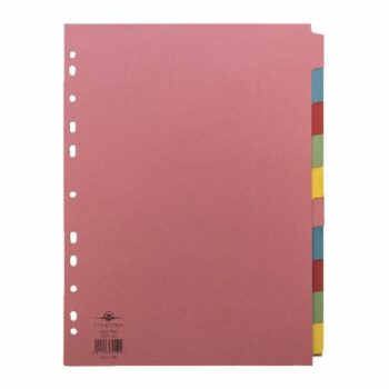Concord Dividers 10 Part A4 Pastel Assorted Colours 72099 J20 Fusion Office