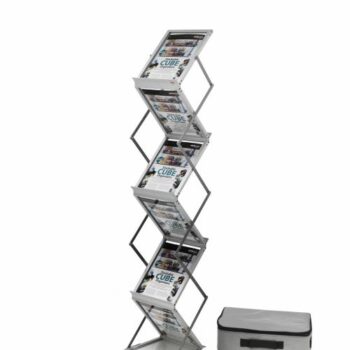 Deflecto Literature Display Floor Standing Folding 6 Shelves A4 Portrait 36100 Fusion Office