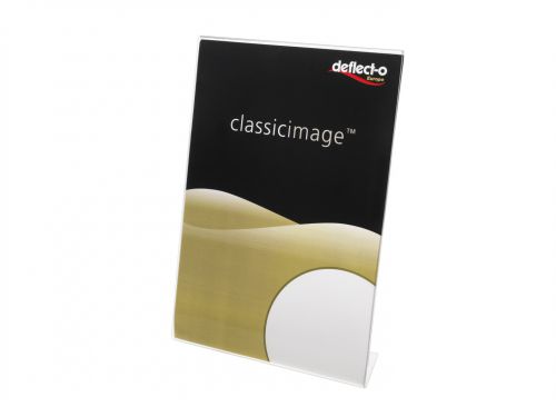 Deflecto Slanted Sign Holder A5 Portrait Clear 47501 Fusion Office