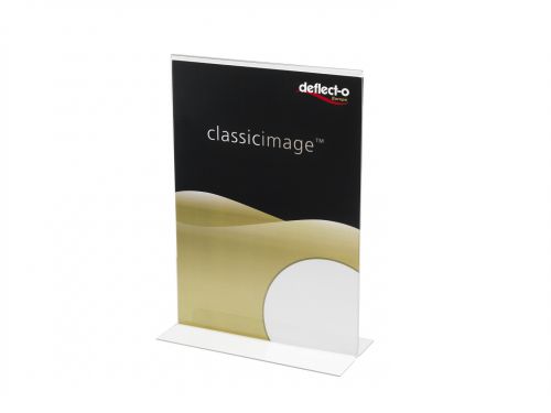 Deflecto Stand Up Sign Holder A5 Portrait Clear 47901 Fusion Office