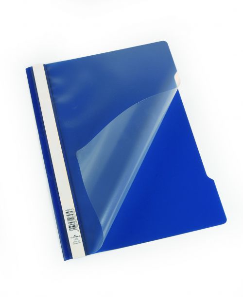 Durable Clear View Dark Blue Report Folders Extra Wide A4 Pack 50 257307 Fusion Office