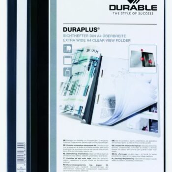 Durable Duraplus Black Report Folders Extra Wide A4 Pack 25 257901 Fusion Office