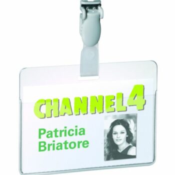Durable Name Badges With Clip 60x90mm Pack 25 814719 Fusion Office