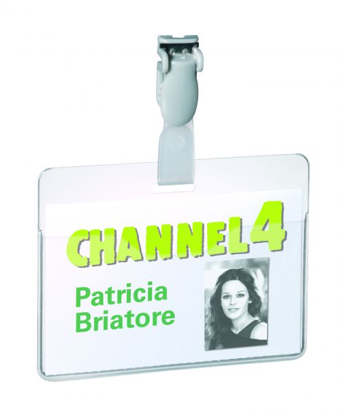 Durable Name Badges With Clip 60x90mm Pack 25 814719 Fusion Office