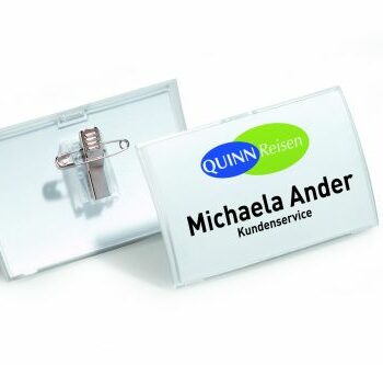Durable Name Badges With Combi Clip 40x75mm Pack 25 821119 Fusion Office